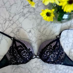 Victoria Secret Bombshell Leather and Lace Bra